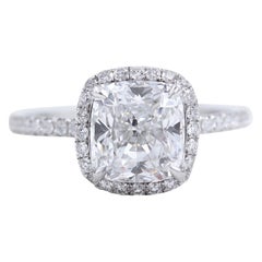 Harry Winston Anello con Diamante a Cuscino da 2,55 Carati E VVS1 in Platino