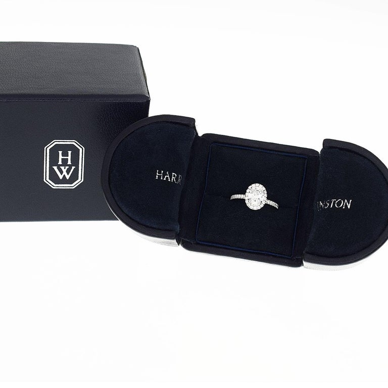 Harry Winston the One Oval Shaped Diamond Platinum Micropave Engagement