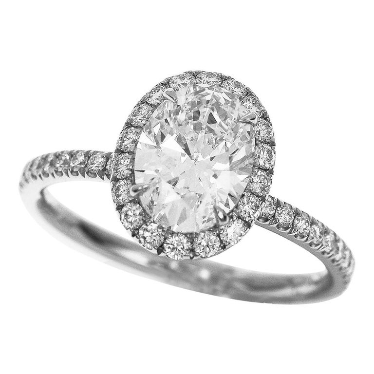 Harry Winston the One Oval Shaped Diamond Platinum Micropave Engagement
