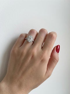 Harry Winston The One Platinum Oval Halo Engagement Ring 1.40 CTW