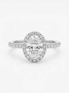 Harry Winston The One Platinum Oval Halo Engagement Ring 1.40 CTW