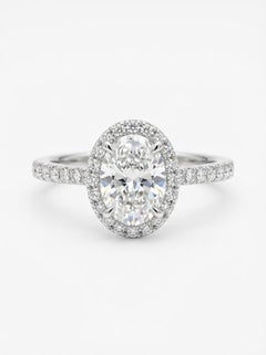 Harry Winston The One Platinum Oval Halo Engagement Ring 1.40 CTW