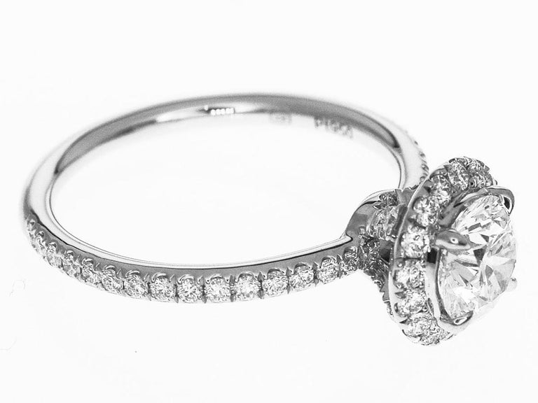 Harry Winston the One Round Brilliant Diamond Micropavé Platinum Ring