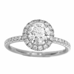 Harry Winston the One Round Brilliant Diamond Micropavé Platinum Ring US 4.25
