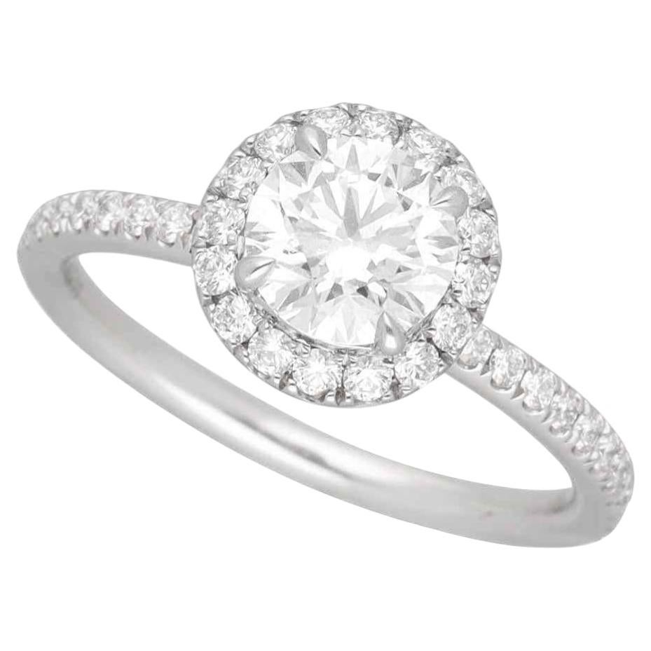 Pre-owned Harry Winston The One Round Brilliant Diamond Micropavé Platinum Ring Us 4.25 In Multi