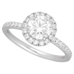 Harry Winston the One Round Brilliant Diamond Micropavé Platinum Ring US 4.25