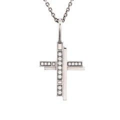 Harry Winston Traffic Cross Pendant Necklace Platinum with Diamonds