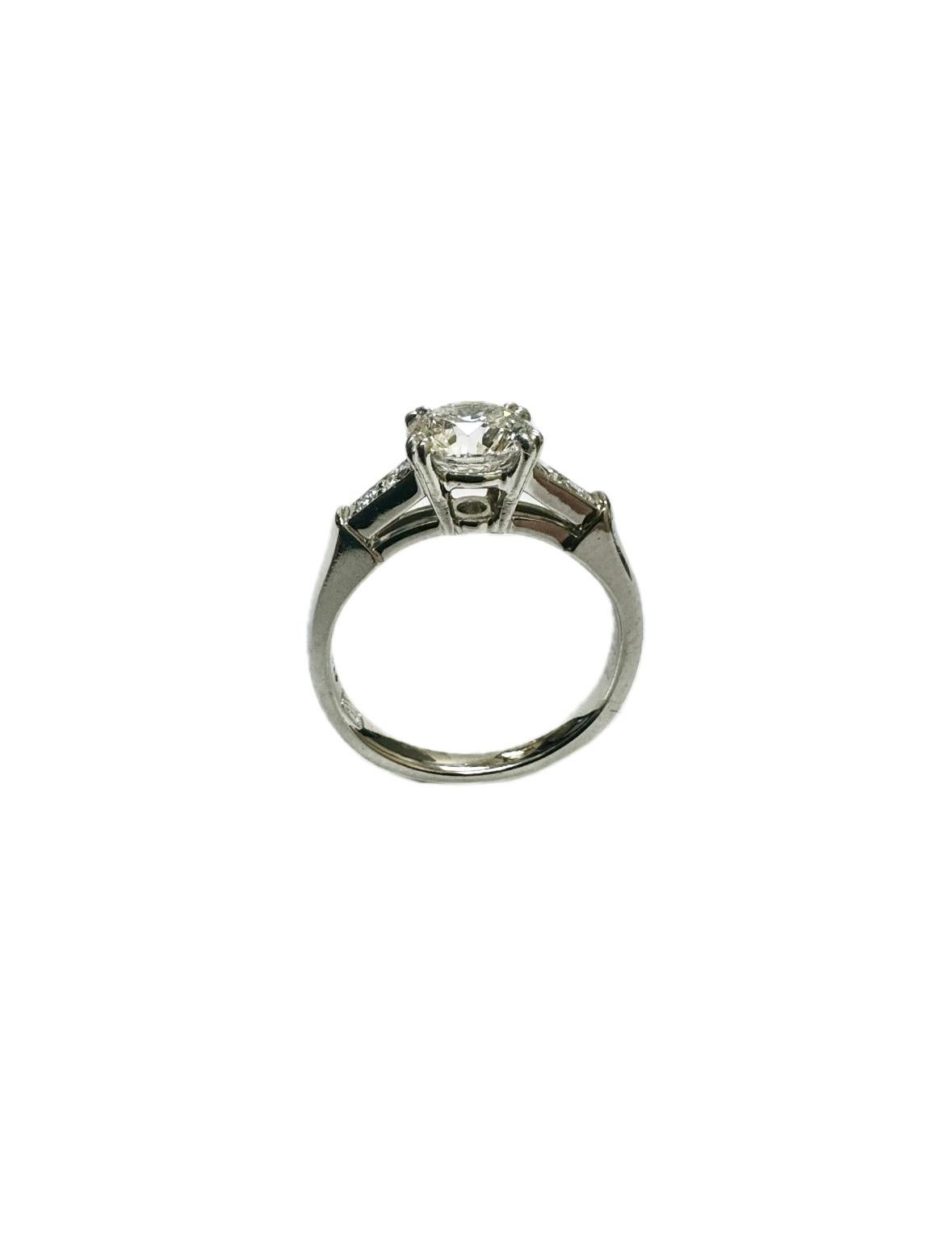Modern Harry Winston Tryst Platinum GIA Certified 0.87 E VS1 Diamond Engagement Ring For Sale