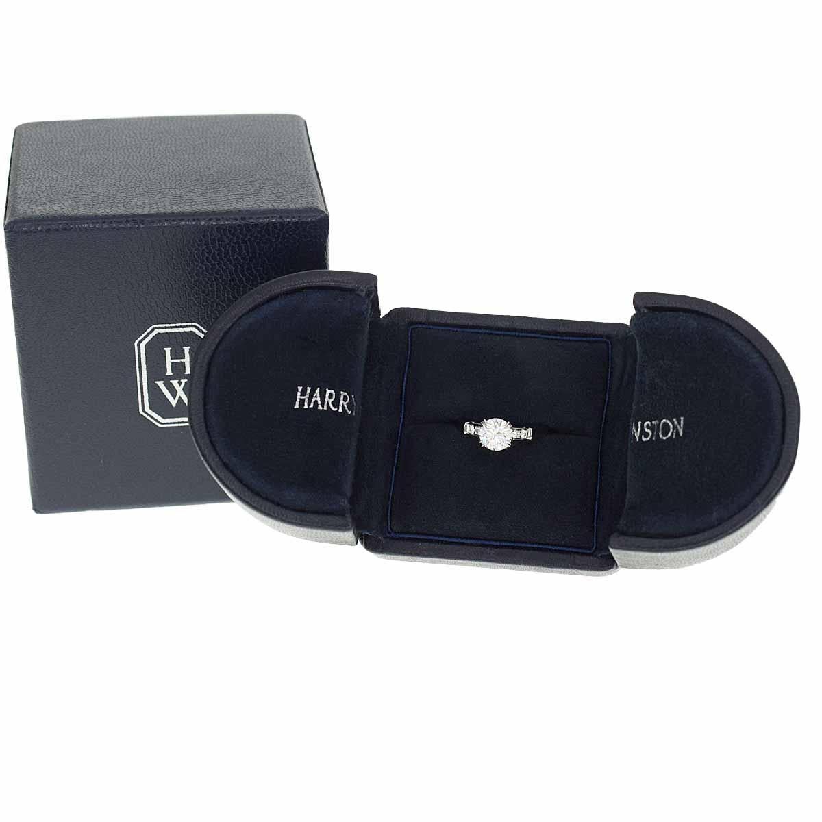 Round Cut Harry Winston Tryst Round Brilliant 0.80ct F-VS1-3Ex Diamond Platinum Ring For Sale