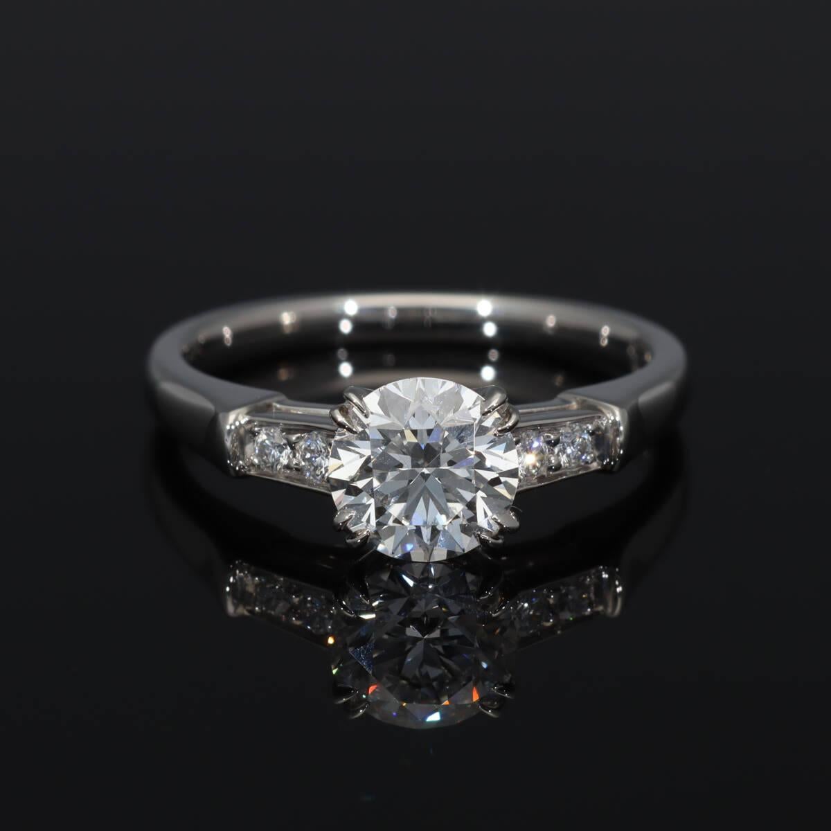 Harry Winston Tryst Round Brilliante 0,80ct F-VS1-3Ex Anello di platino con diamante in vendita 2