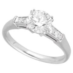 Harry Winston Tryst Anillo de Platino con Diamante Brillante Redondo 0,80 ct F-VS1-3Ex