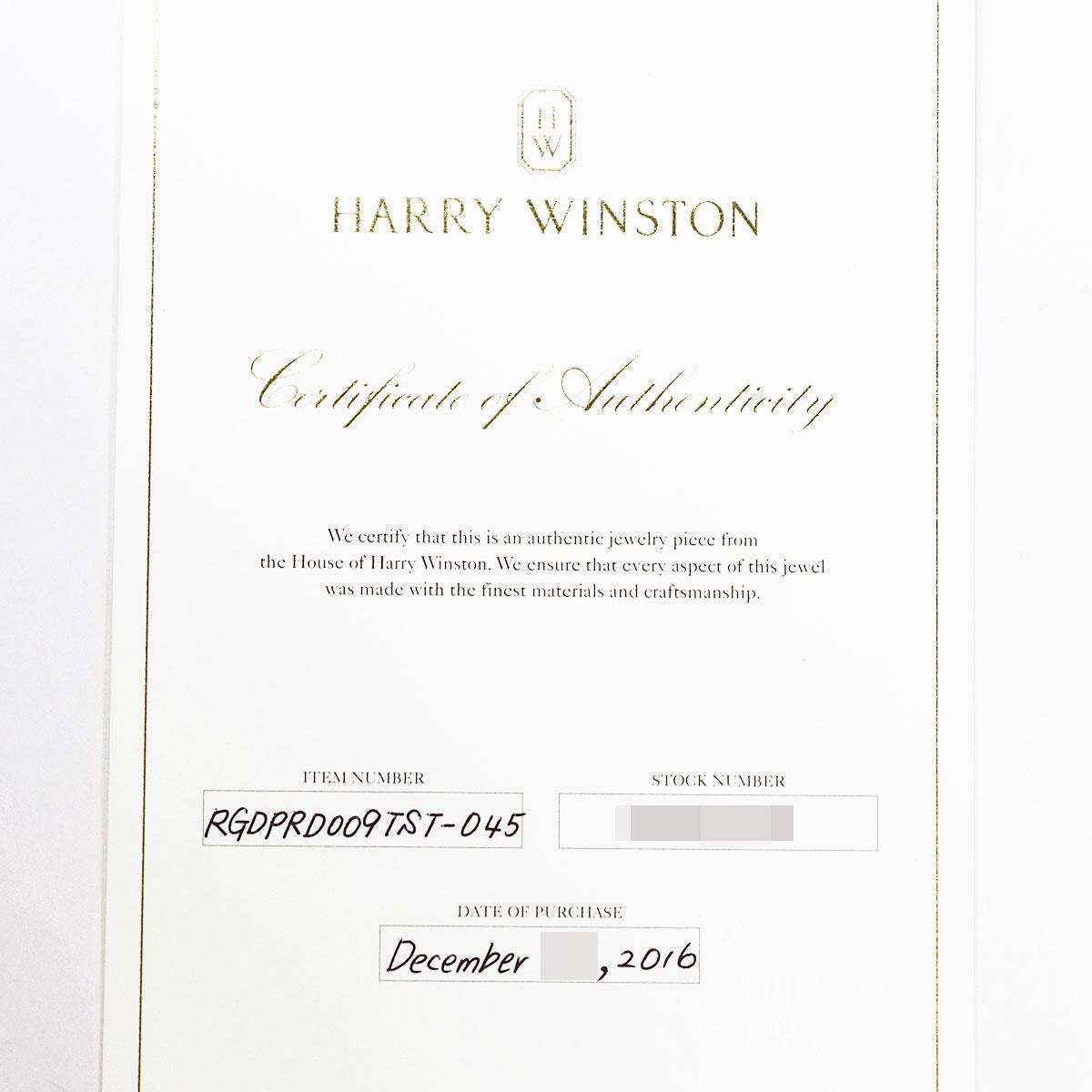Harry Winston Tryst Round Brilliant 0.91 Carat Diamond Platinum Engagement Ring 2