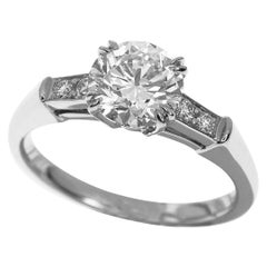 Harry Winston Tryst Round Brilliant 0.91 Carat Diamond Platinum Engagement Ring
