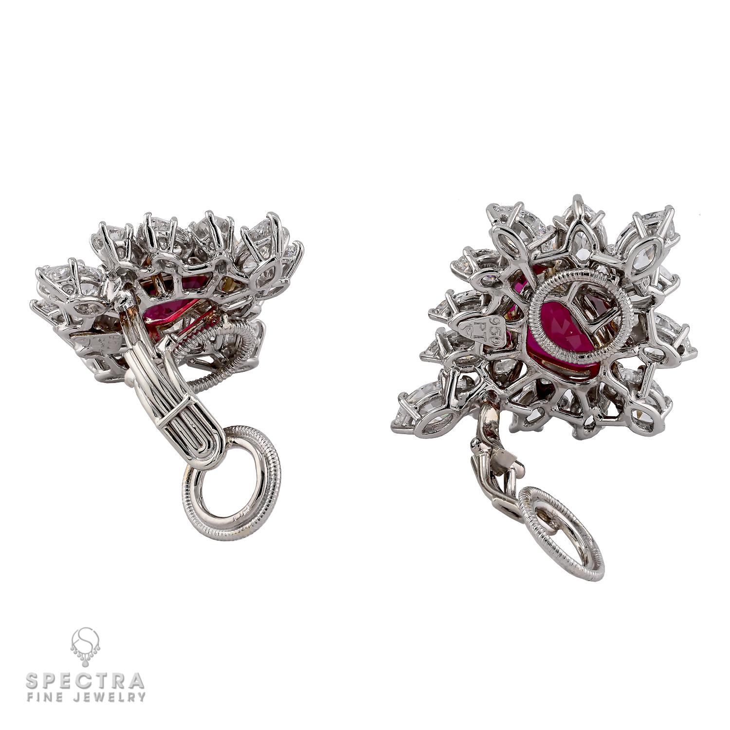 Heart Cut Harry Winston Vintage Ruby Diamond Necklace Suite, circa 1980s For Sale