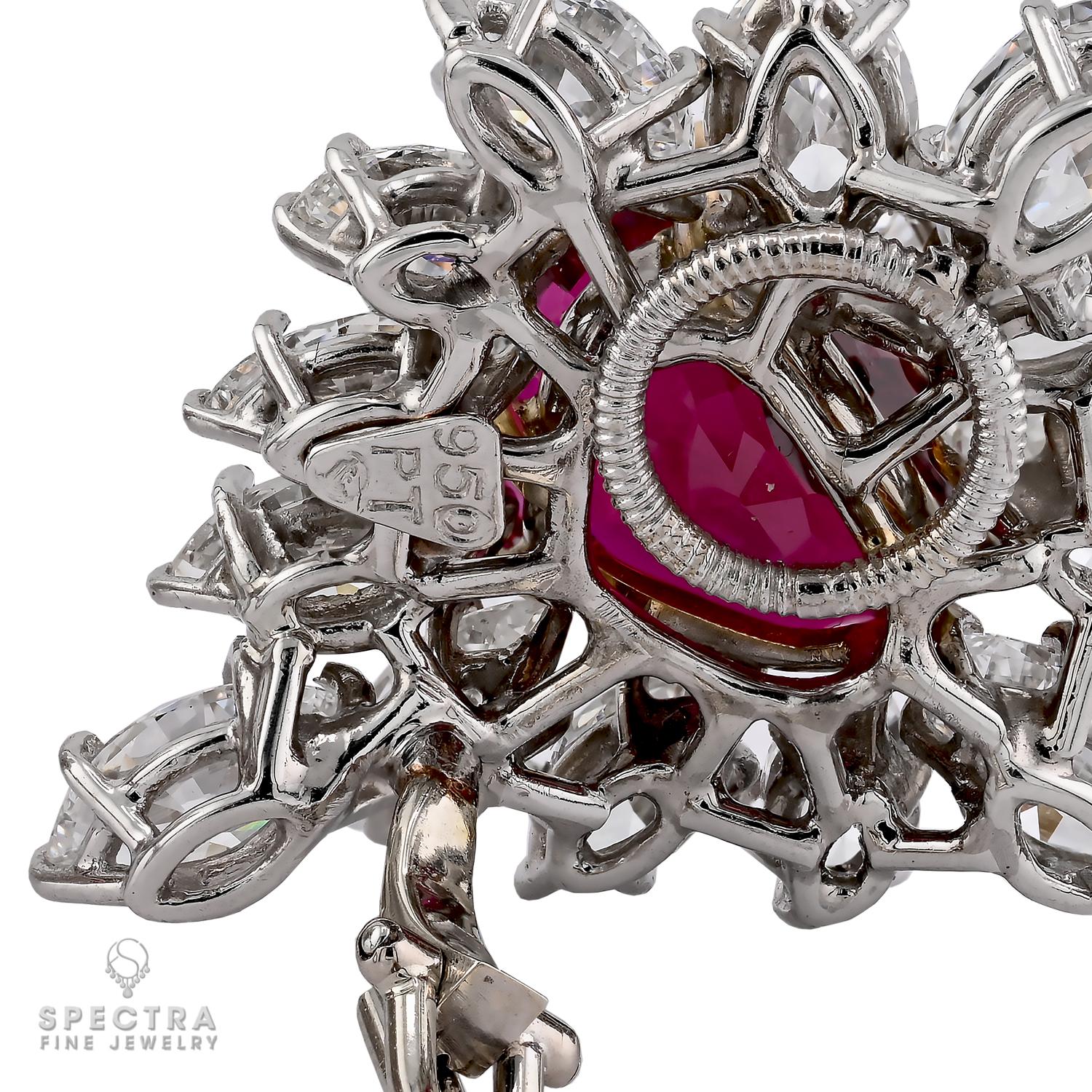 Harry Winston Vintage Ruby Diamond Necklace Suite, circa 1980s In Good Condition For Sale In New York, NY