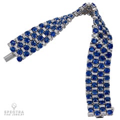 Bracelet en saphir non traité et diamant en platine de Harry Winston Vintage