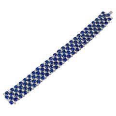 Harry Winston Vintage Untreated Sapphire Diamond Bracelet in Platinum