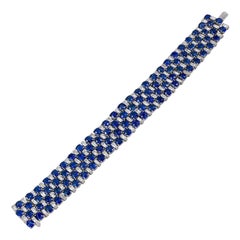 Bracelet en saphir non traité et diamant en platine de Harry Winston Vintage