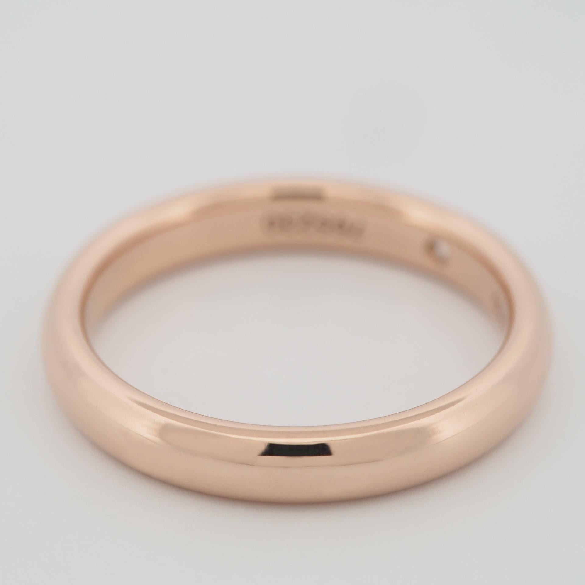 Round Cut Harry Winston Wedding Band Single Diamond Ring Rose Gold US 4.75