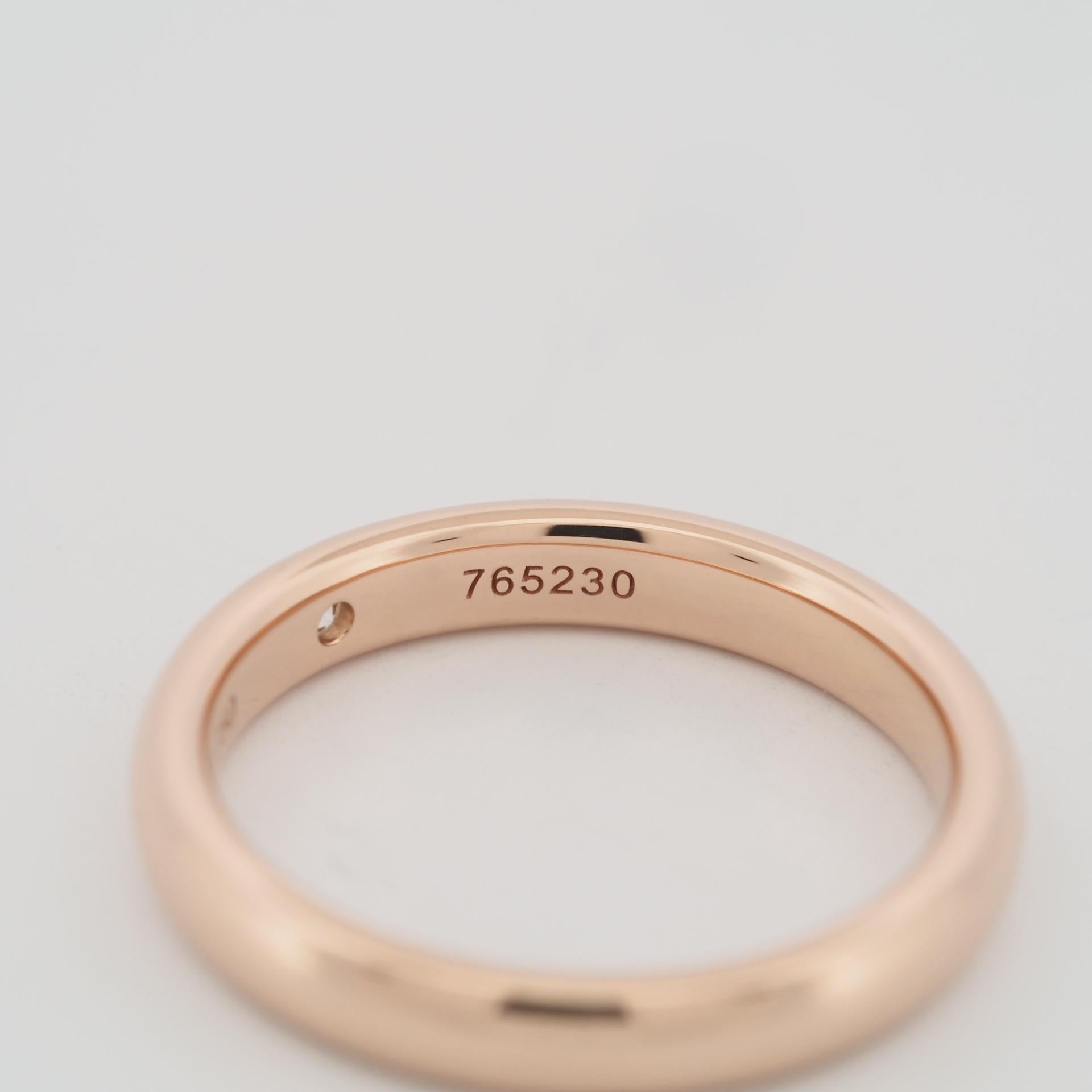 Women's Harry Winston Wedding Band Single Diamond Ring Rose Gold US 4.75