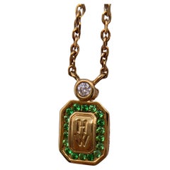 Harry Winston Winestop Collection Green Tsavorite 18K Rose Gold Necklace
