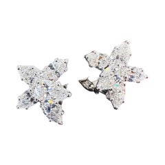 Harry Winston Winston Cluster Diamond Platinum Stud Earrings (Medium)