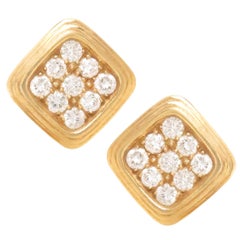 Harry Winston Yellow Gold and Diamond Earrings
