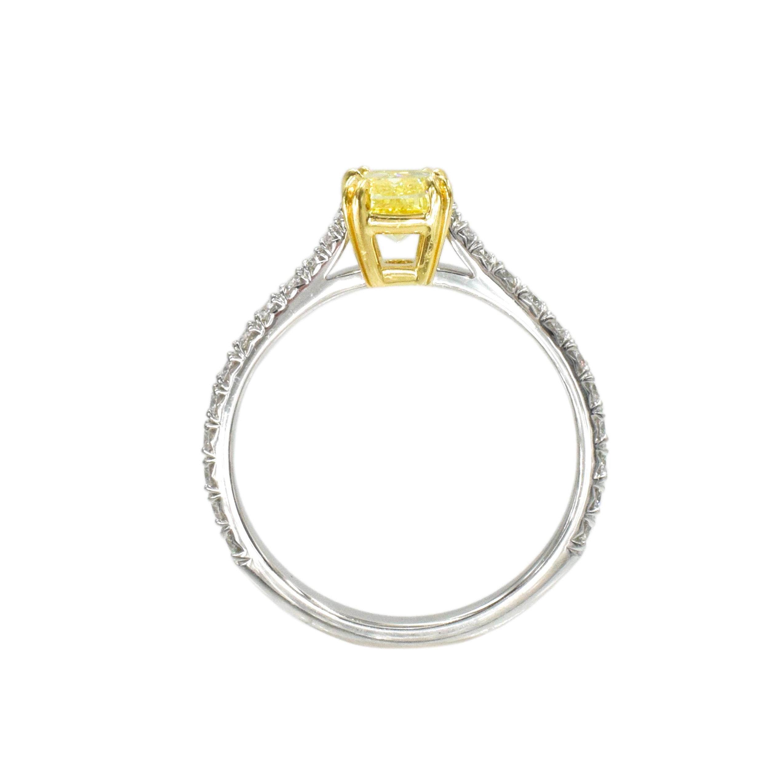 classic winston cushion-cut yellow diamond ring