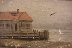 "Barrels" Naturalistic Early Seascape Painting