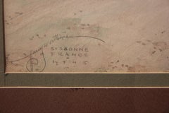 "Sissonne France" Watercolor Naturalistic Landscape Painting