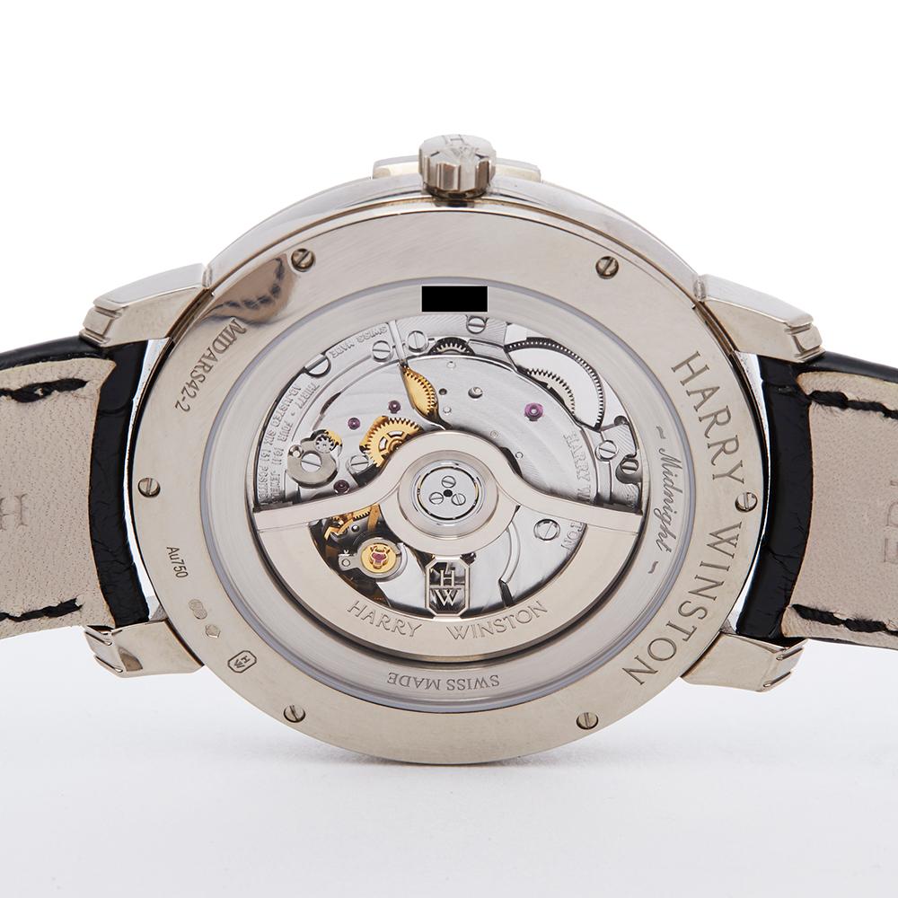 Harrywinston Midnight Retrograde 18k White Gold Midars42WW001 Wristwatch 2