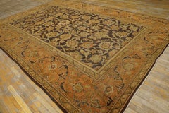 Harshang Motif Navy Ground 1900s Persian Sultanabad Rug 9' x 13' 4'' Carpet