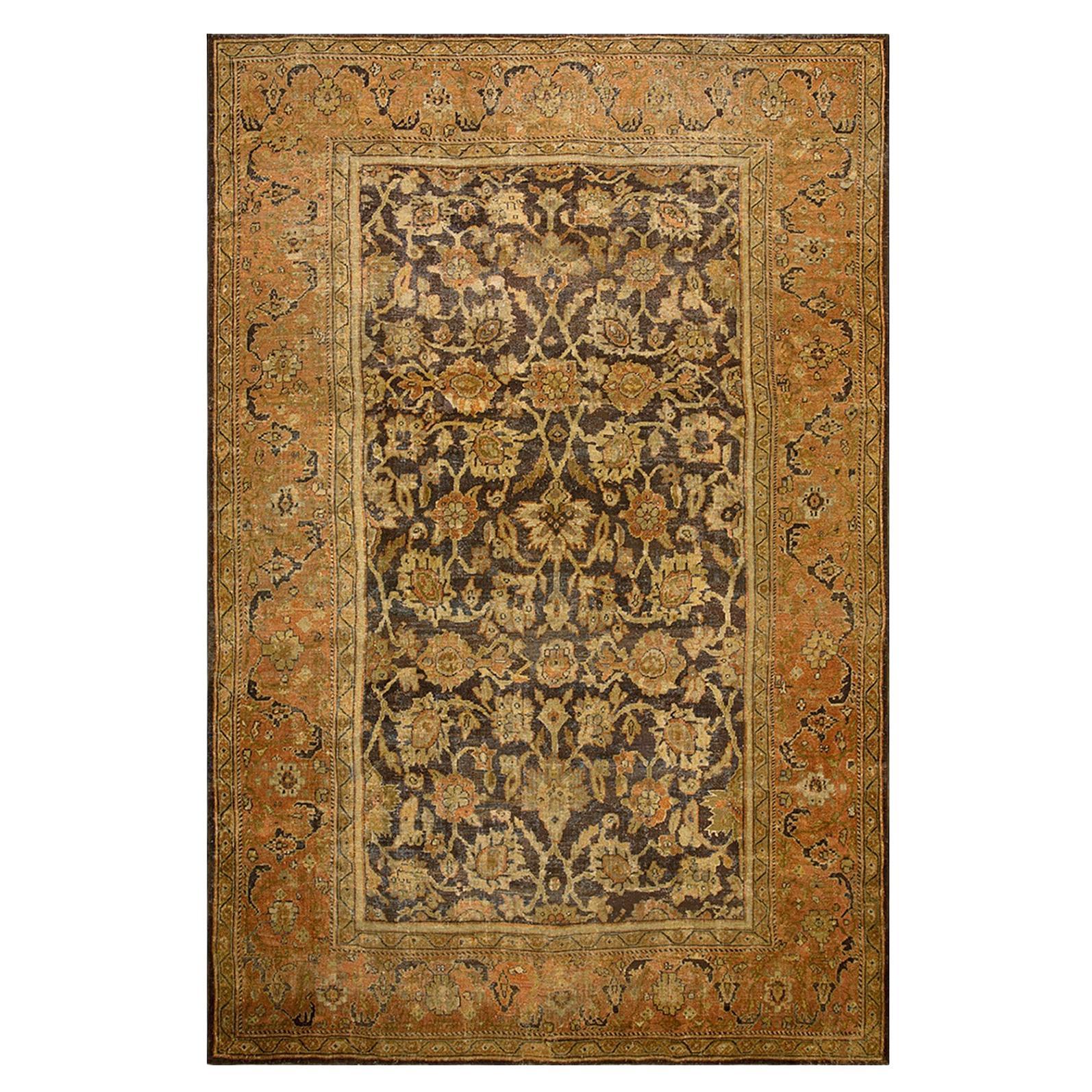Harshang Motiv Marine Boden 1900er Persisch Sultanabad Rugs 9
 x 13
 4

 Teppich im Angebot