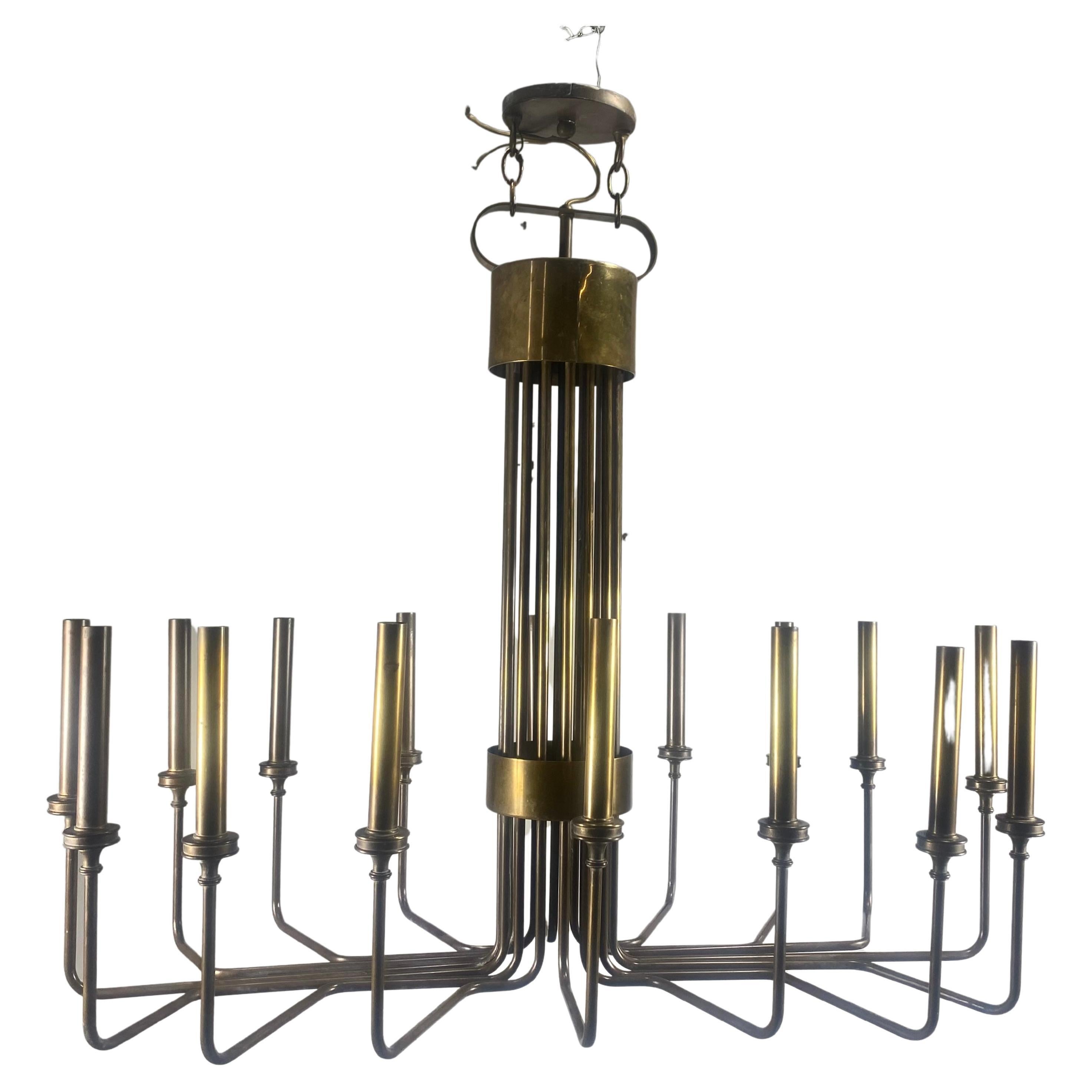 Hart Associates Brass Chandelier Attributed to Tommi Parzinger For Sale
