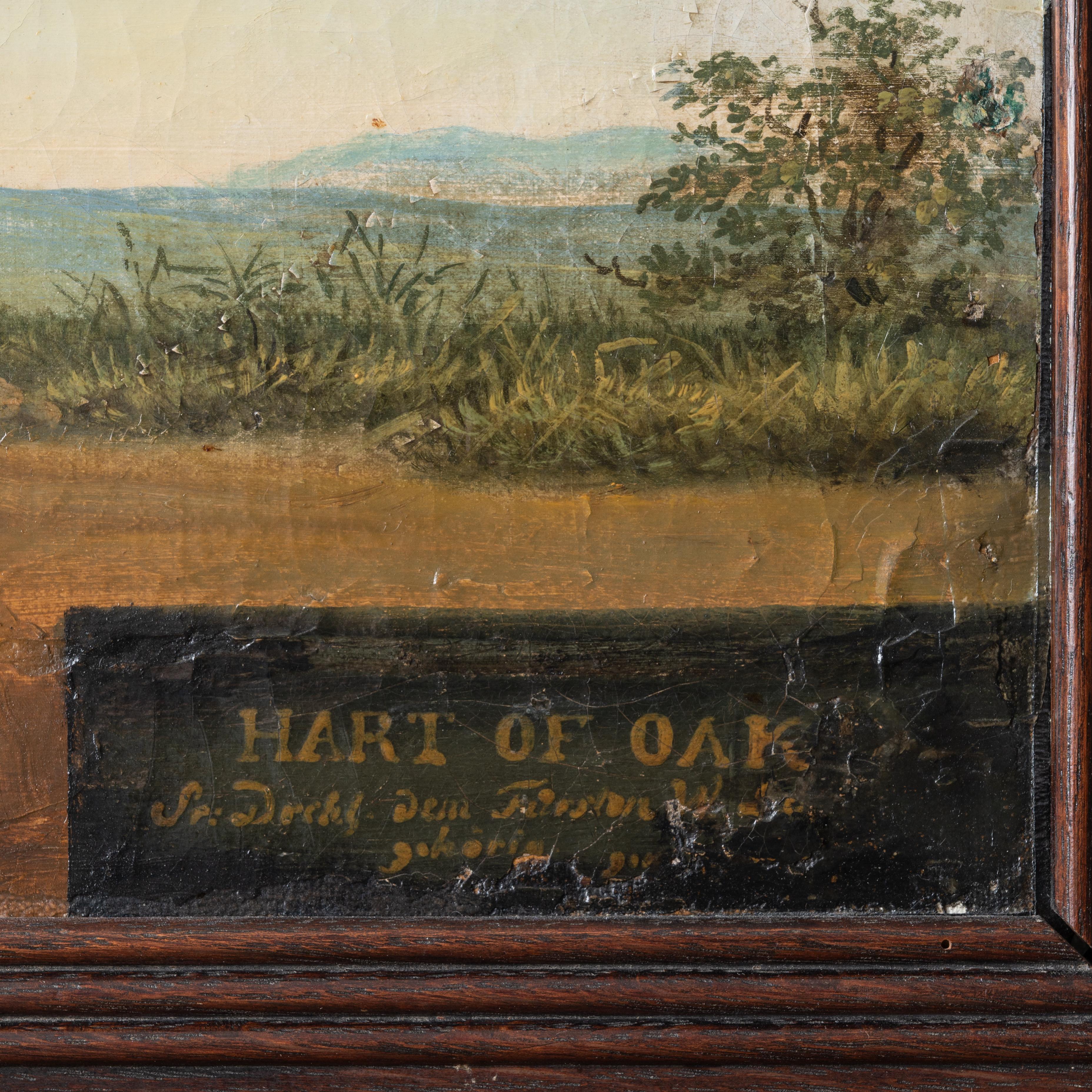 Pintura de retrato a caballo de Hart of Oak Oak, c.1870 en Bueno estado para la venta en Savannah, GA
