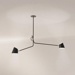 Hartau Double Contemporary Matte Black Pendant with Shades by d'Armes
