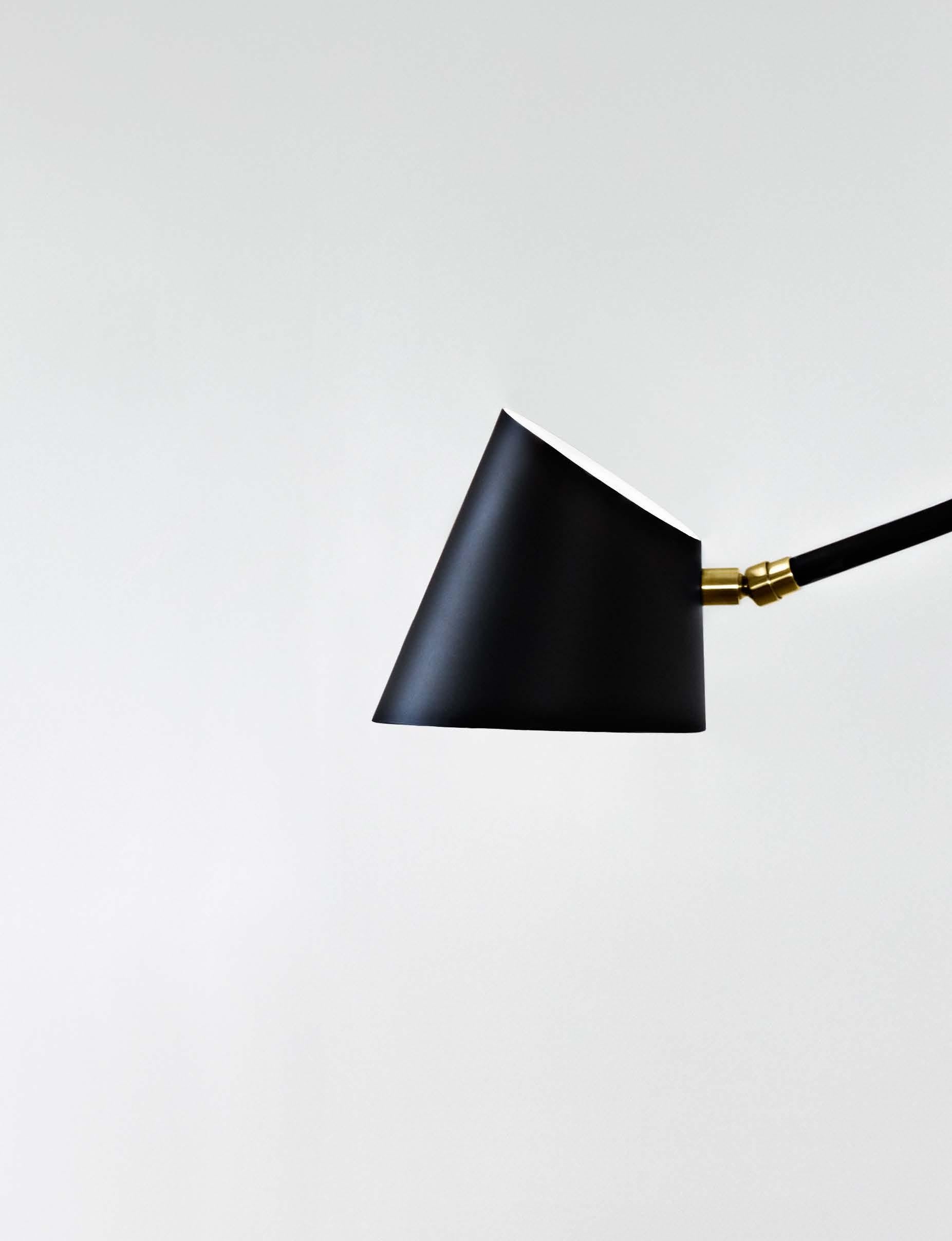 Painted Hartau Simple Matte Black Single Pendant with Shades by Studio d'Armes For Sale