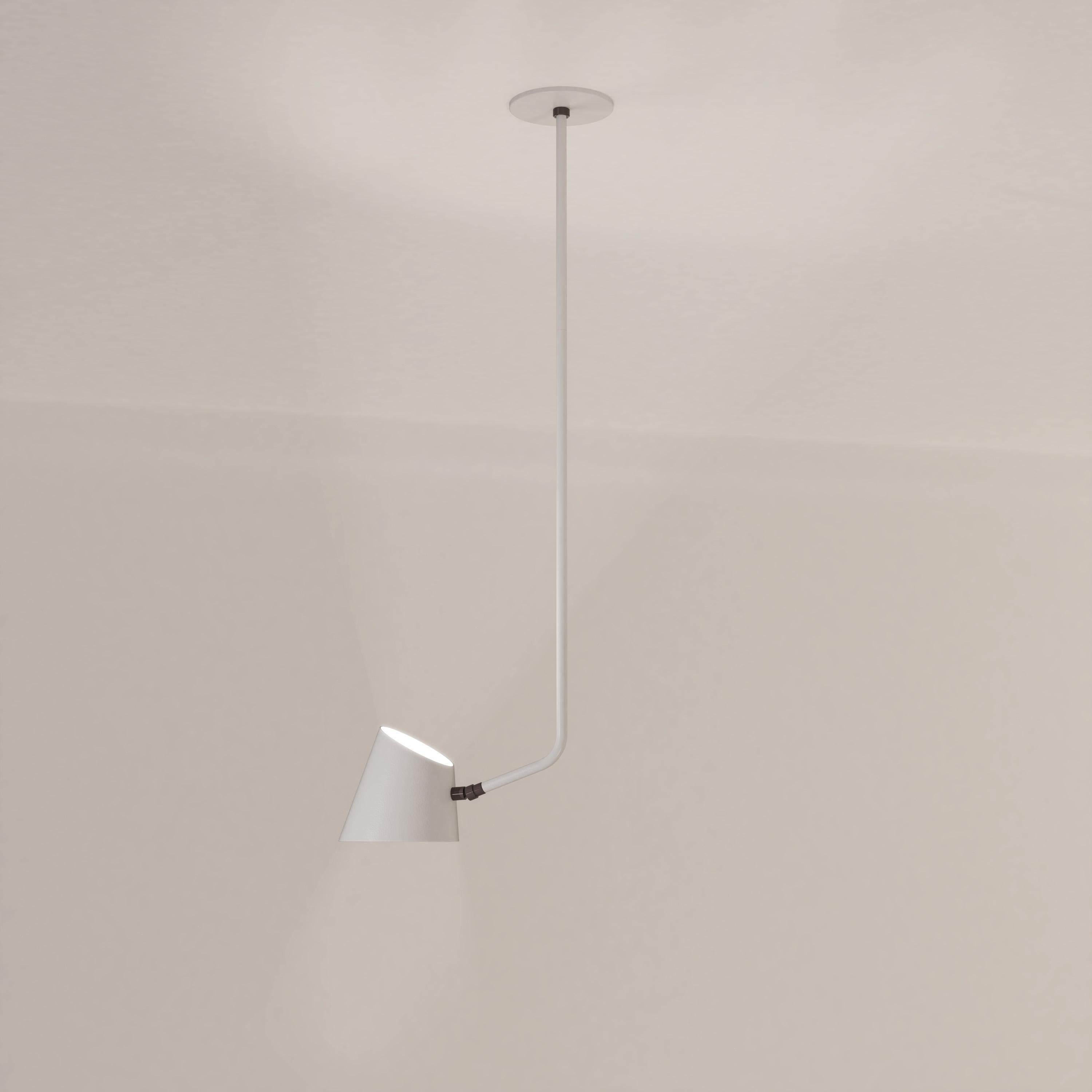 Painted Hartau Simple Matte White Single Pendant with Shades by Studio d'Armes For Sale