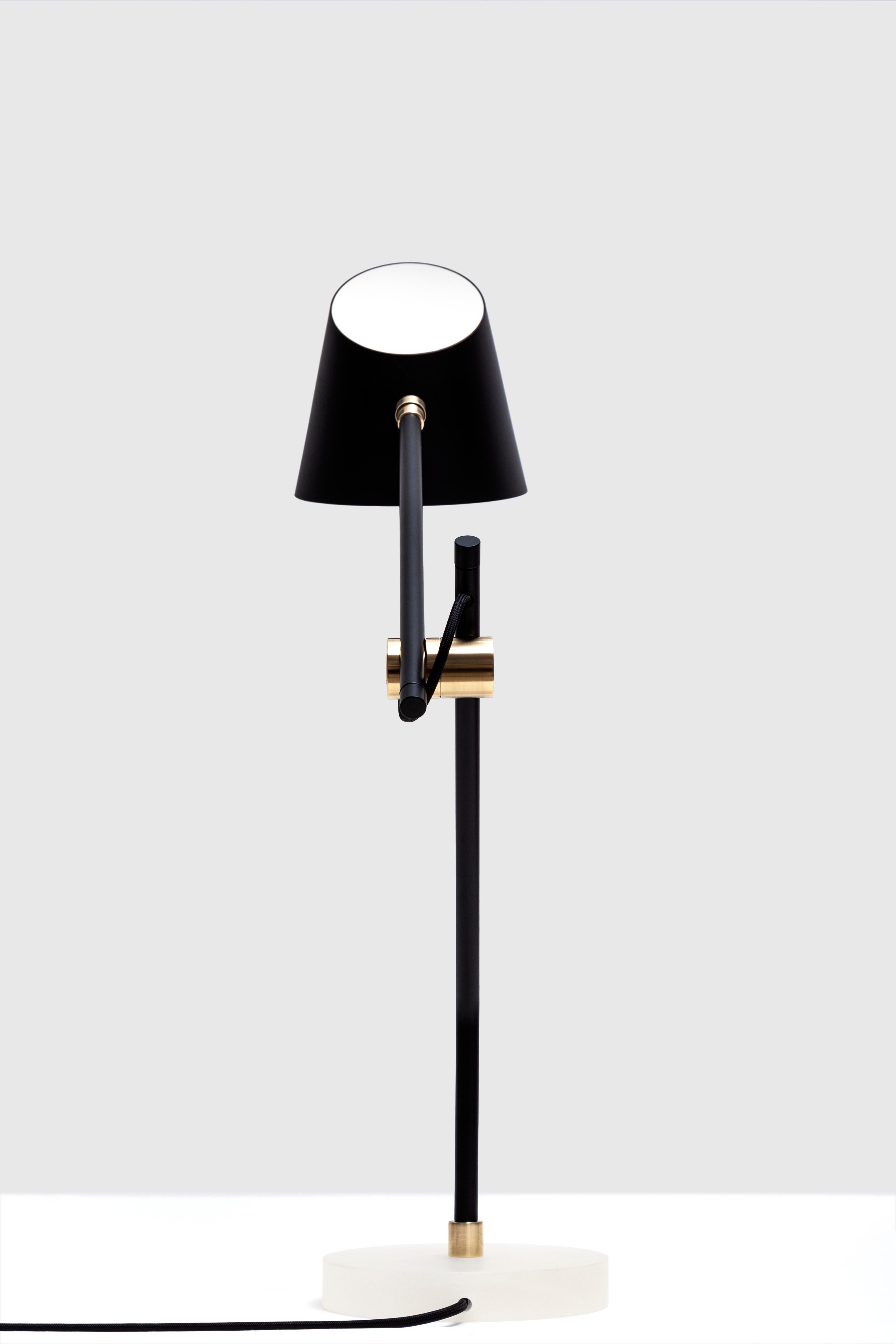 Hartau Table Matte Black Table Lamp with Shades by Studio d'Armes In New Condition For Sale In Morin-Heights, CA