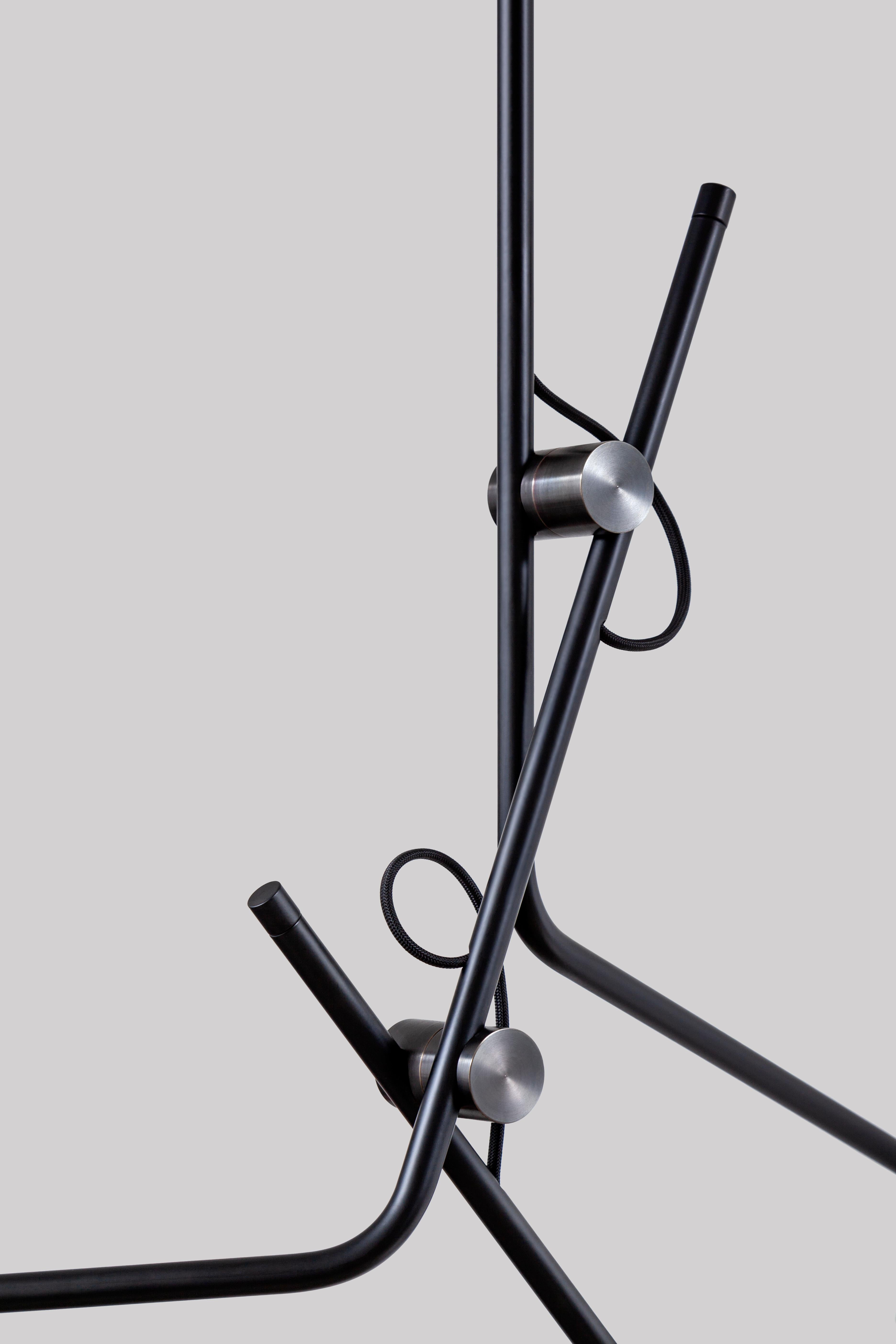 Hartau Triple Contemporary Matte Black Pendant with Shades by d'Armes For Sale 2