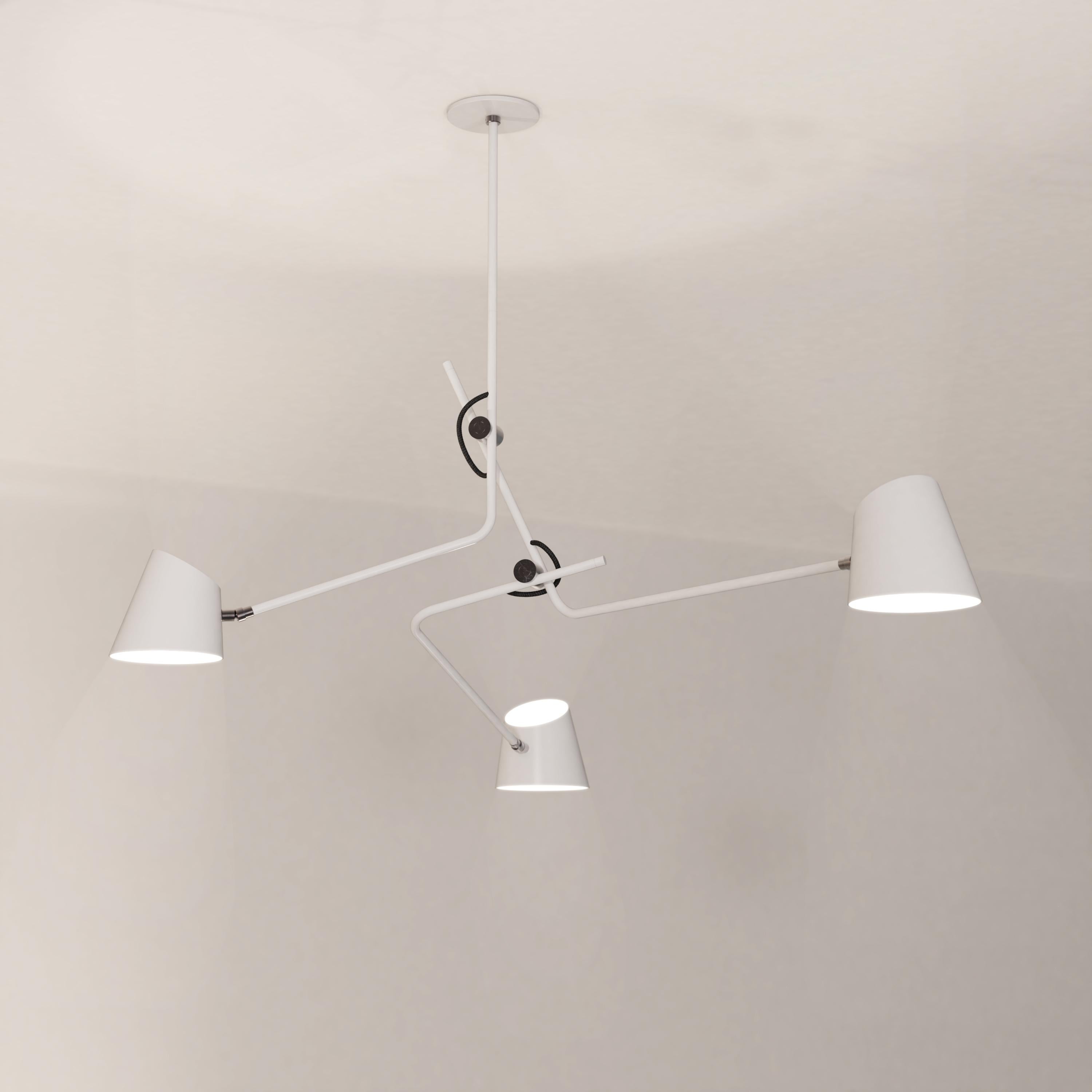 Hartau Triple Contemporary Matte White Pendant with Shades by D'Armes For Sale 2