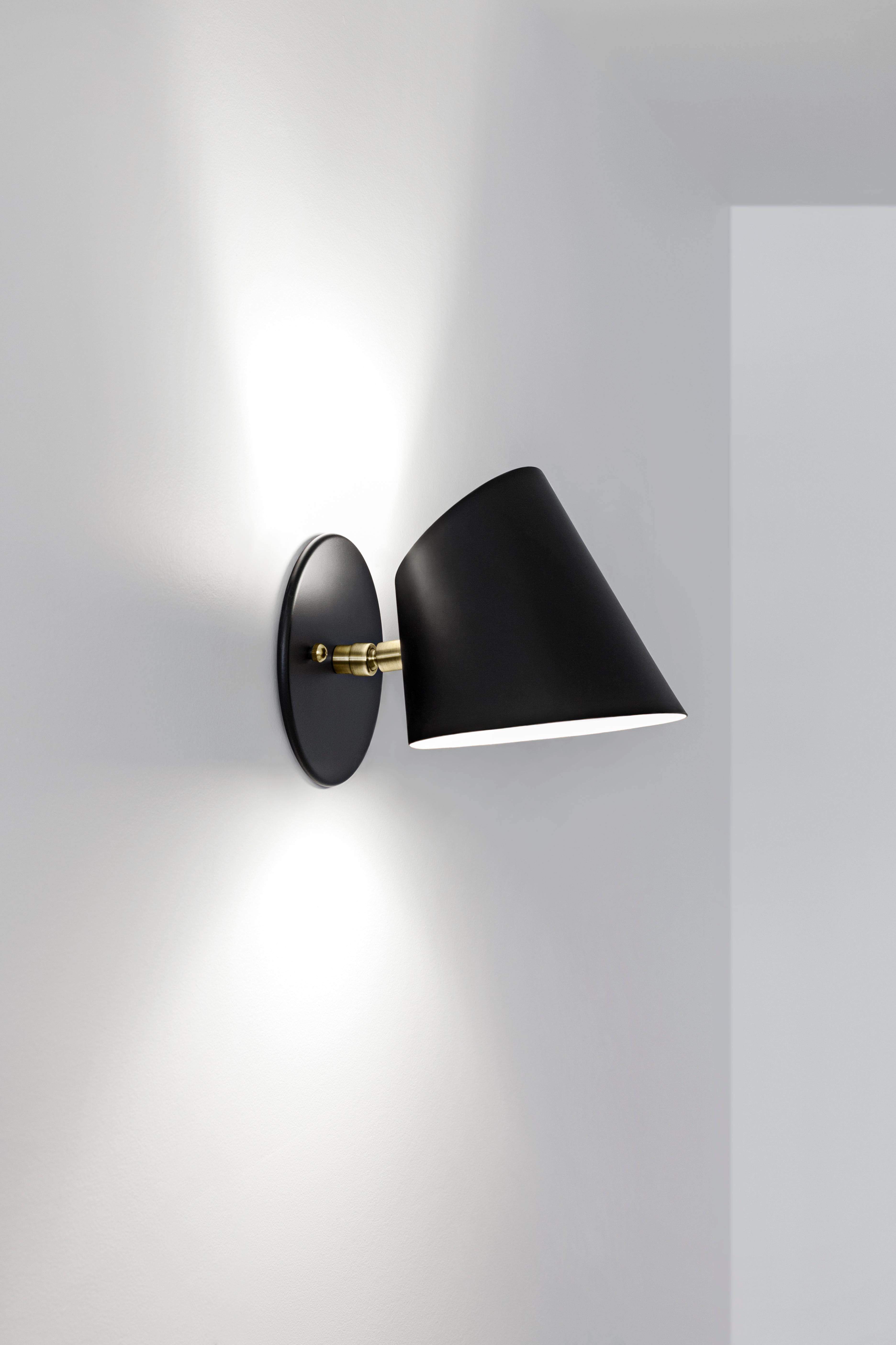 Painted Hartau Wall Matte Black Single Pendant with Shades by Studio d'Armes For Sale