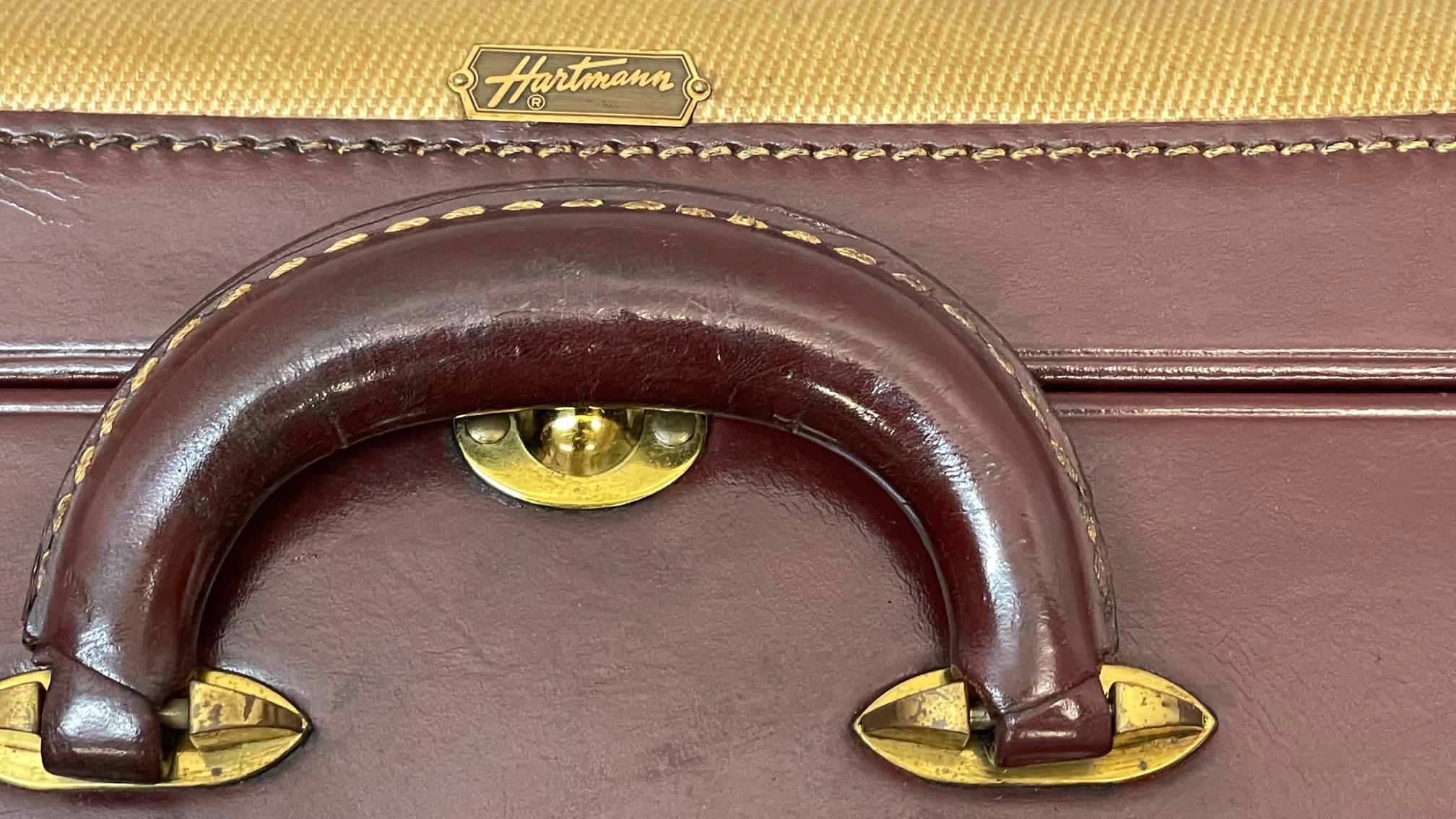 American Hartman Leather Suitcase Circa 1940's For Sale