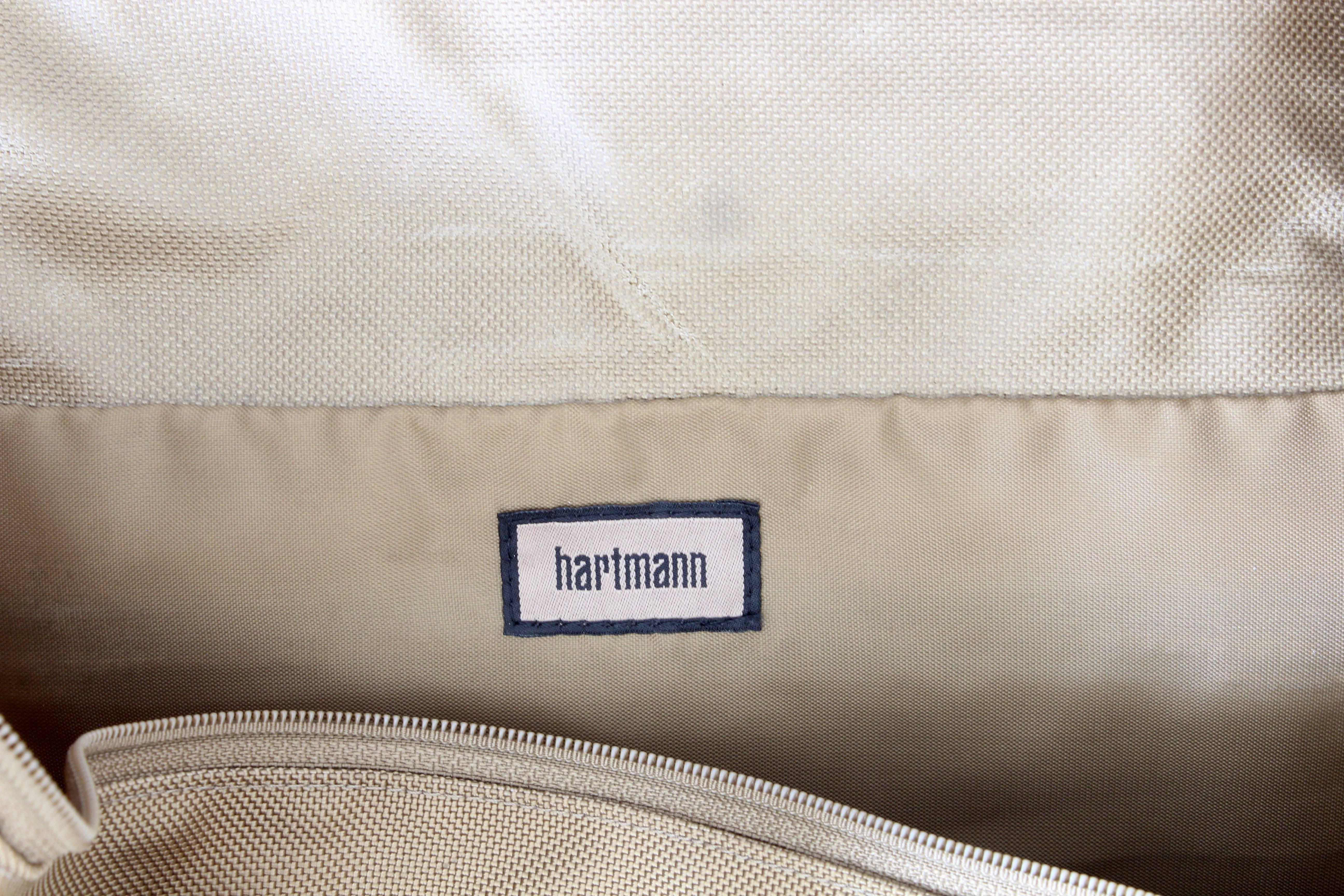 Hartmann 20in Duffel Bag Nylon Canvas Leather Travel Bag + Shoulder Strap 2