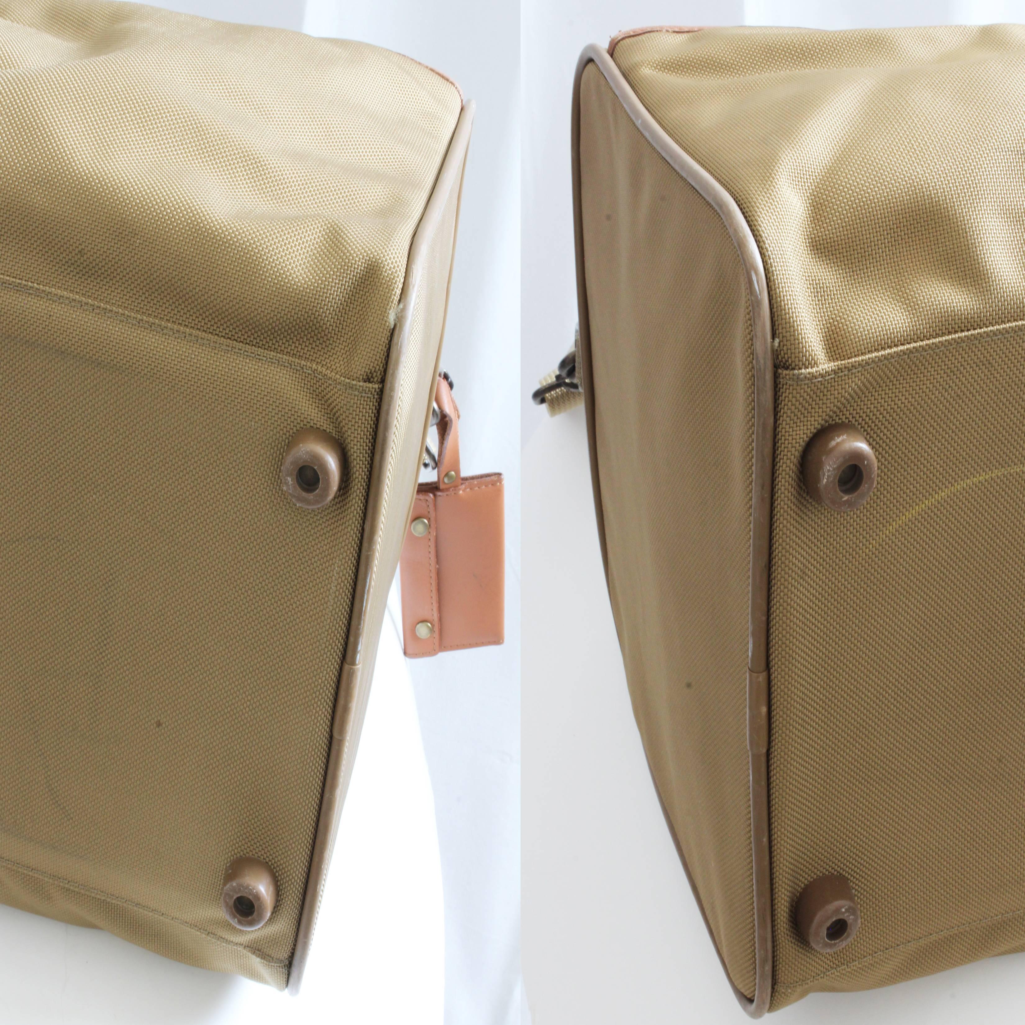 Hartmann 20in Duffel Bag Nylon Canvas Leather Travel Bag + Shoulder Strap 3