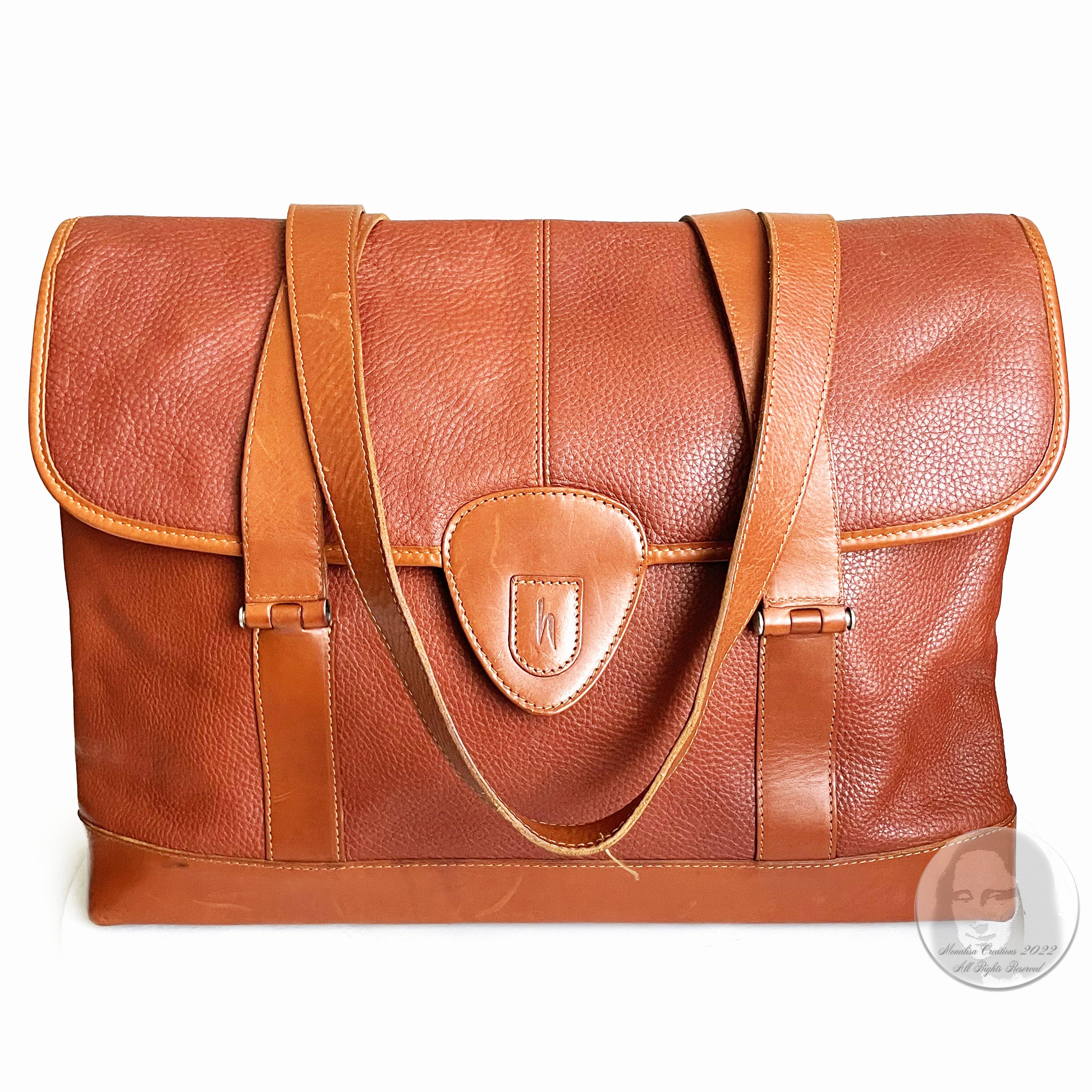 Women's or Men's Hartmann Business Bag Briefcase Computer or Shoulder Bag British Tan Leather