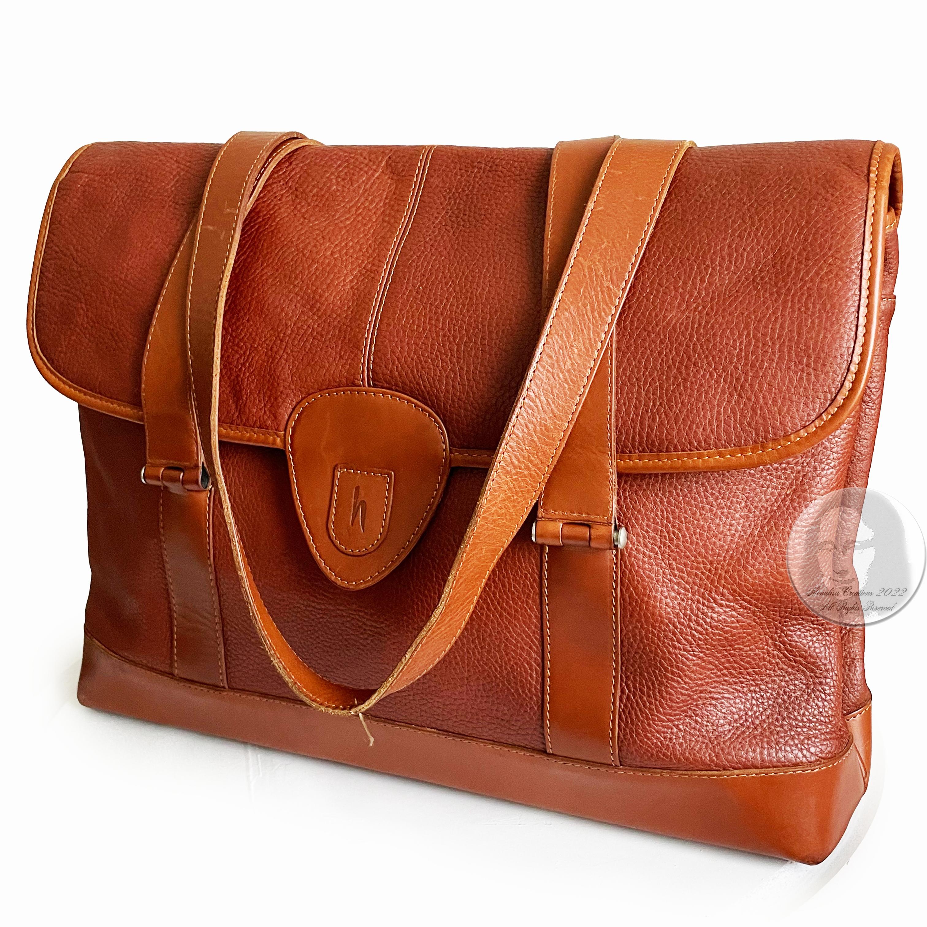 Hartmann Business Bag Aktentasche/Schultertasche aus braunem britischem Leder 1
