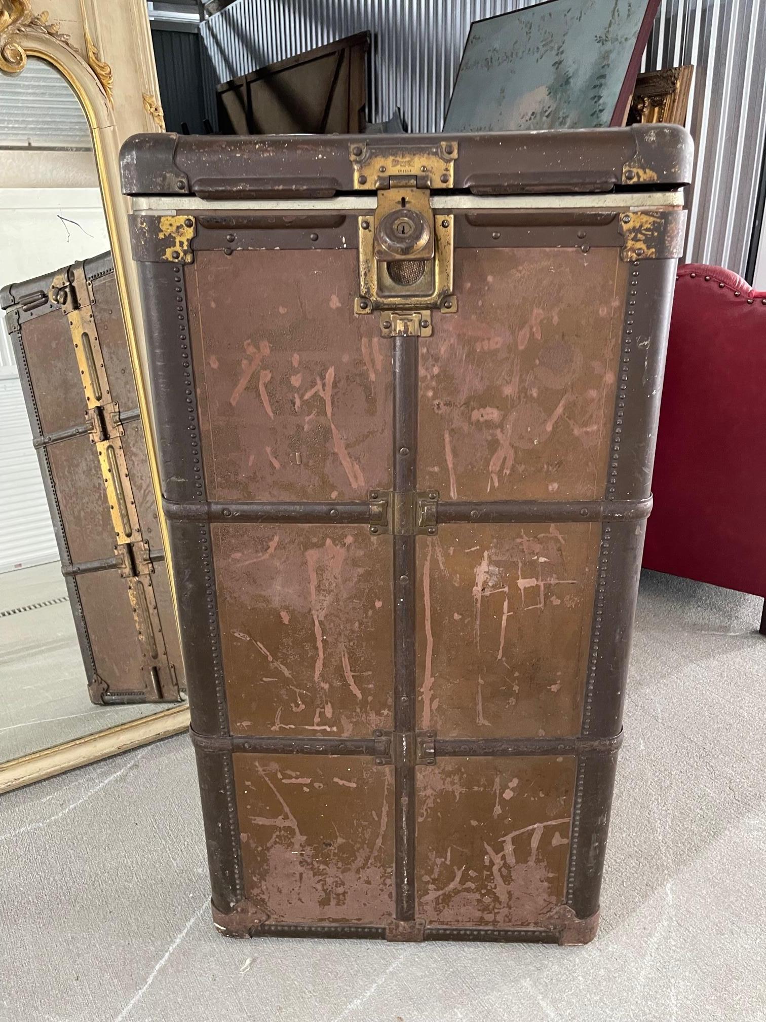 Hartmann Armoire à coussin de rangement Steamer Trunk Deco, vers 1920 5