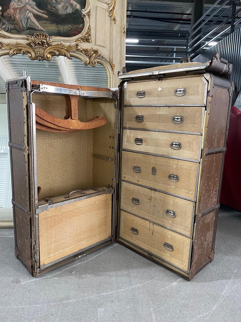 Lot 53 - Antique Wardrobe Steamer Trunk - Sac Valley Auctions