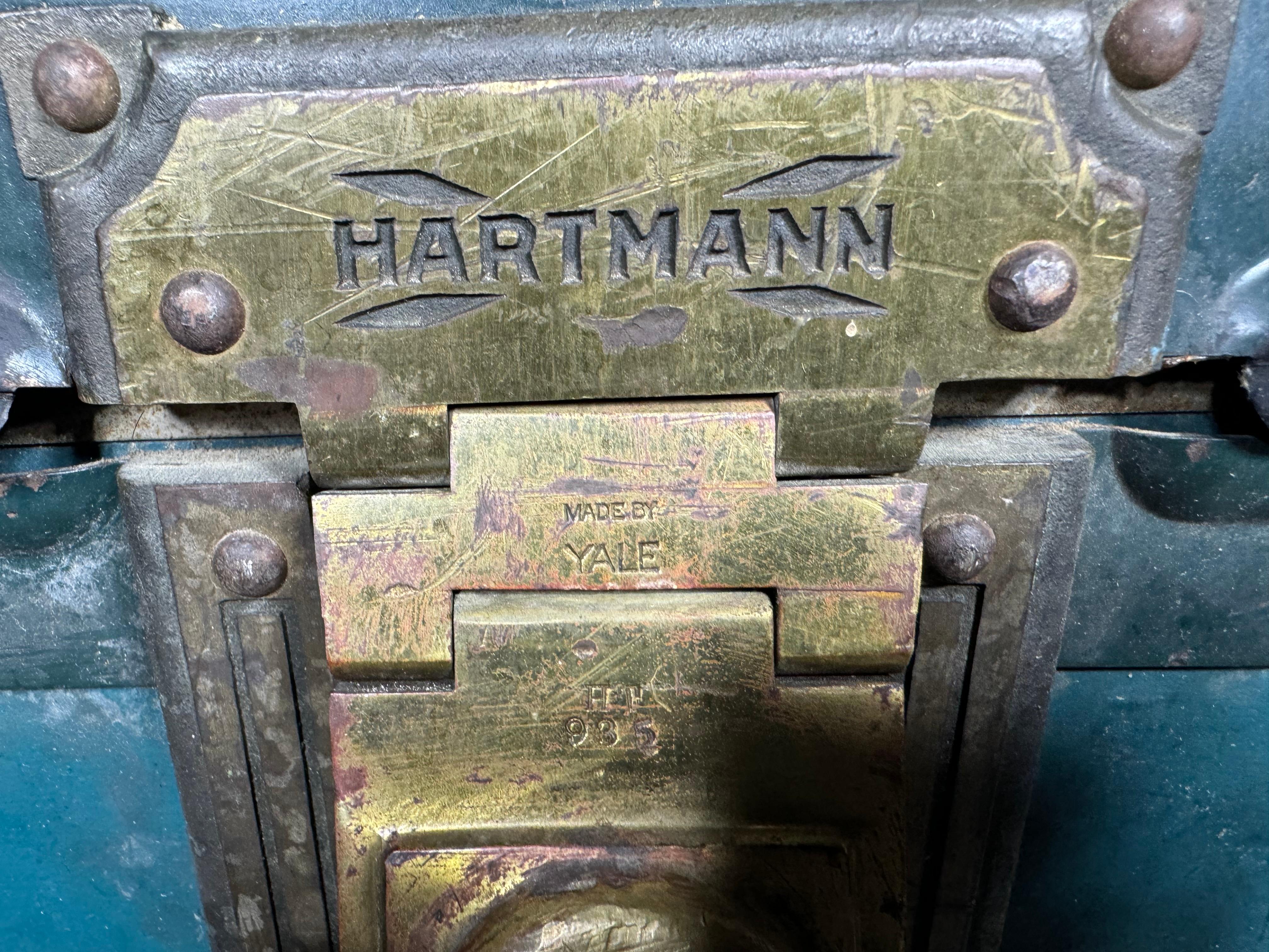 Hartmann Cushion Top Wardrobe Trunk Deco Design, Circa 1920's RARE BLUE COLOR 7